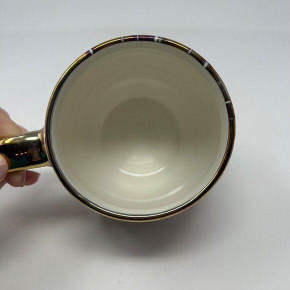 Thyme & Table Stoneware Gold Floral 16oz Coffee Mug - Picture 3 of 5